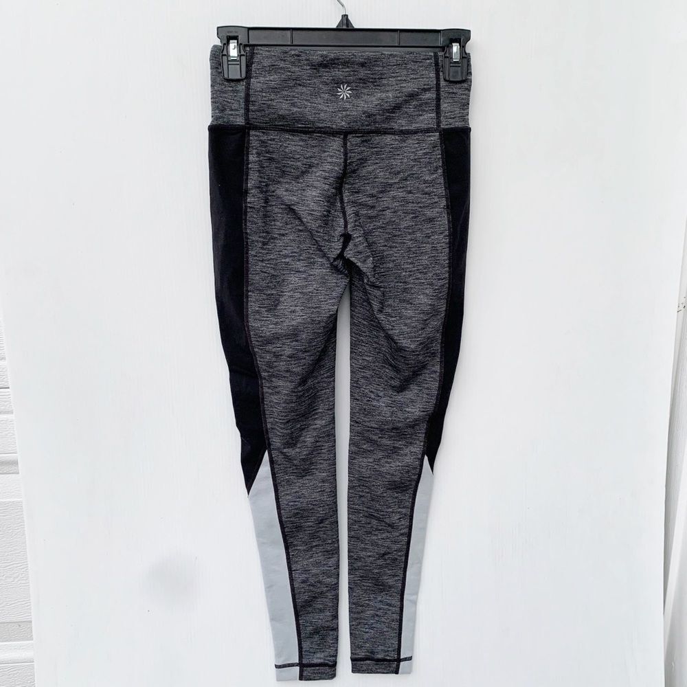 Athleta Size XS Gray Color Block High Rise Leggings - Picture 2 of 5